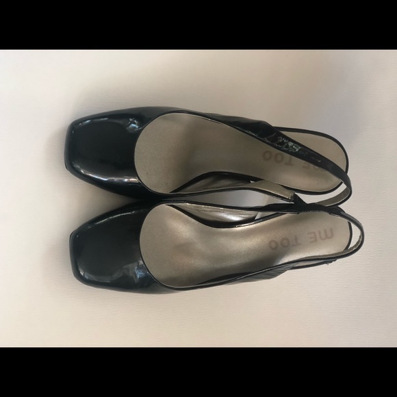 Me Too patent leather navy sling backs sz 7m - Picture 5 of 8